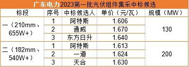 雙面655W+1.606元/瓦，阿特斯預(yù)中標廣東電力330MW組件集采