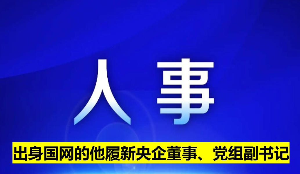 出身國(guó)網(wǎng)的他履新央企董事、黨組副書記